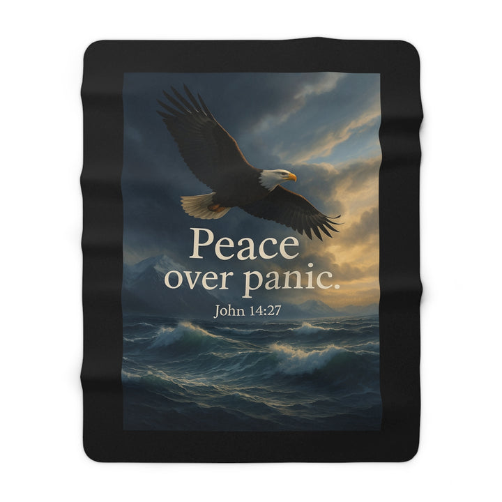 Sherpa Fleece Blanket - Peace Over Panic Design