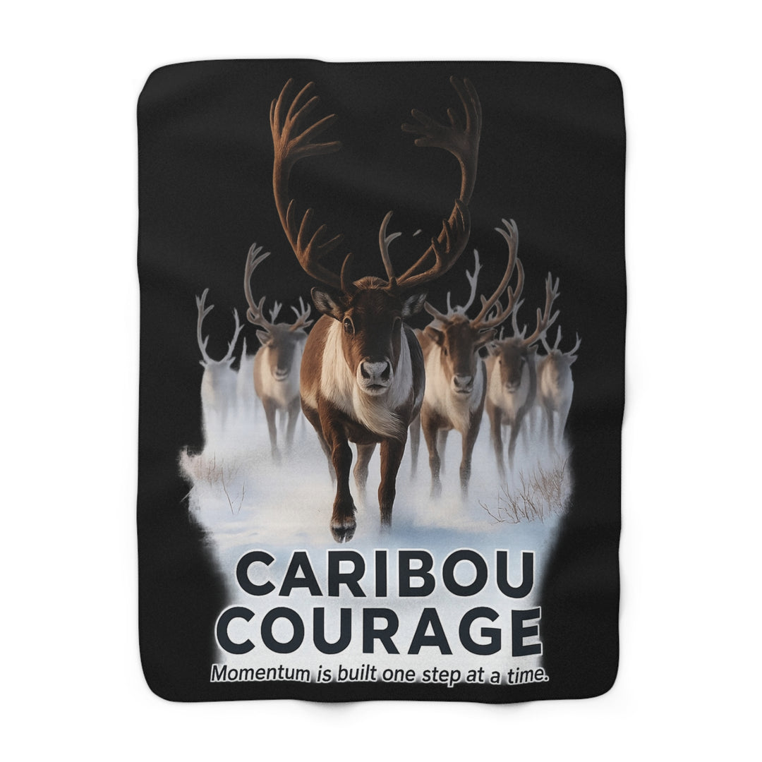 Caribou Courage Sherpa Fleece Blanket