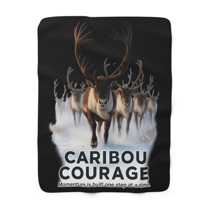 Caribou Courage Sherpa Fleece Blanket