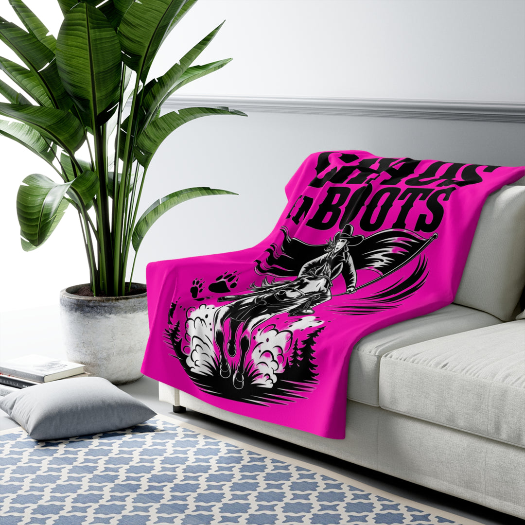 Chaos in Boots Frontier Freedom Rider Sherpa Fleece Blanket