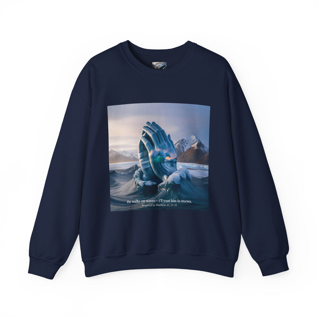 He Walks on Waves Sweatshirt