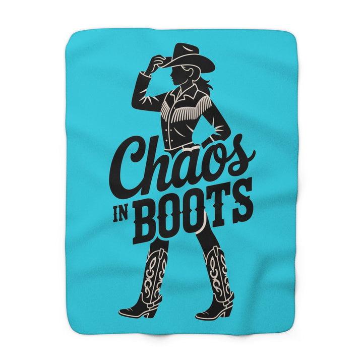 Chaos in Boots Cowgirl Grit Sherpa Fleece Blanket