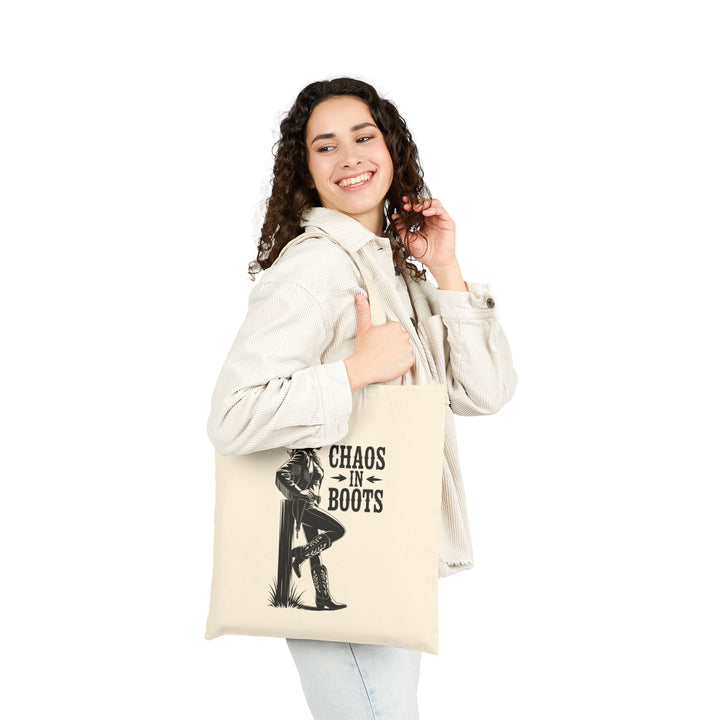 Chaos in Boots Tote Bag — Cowgirl Rebel