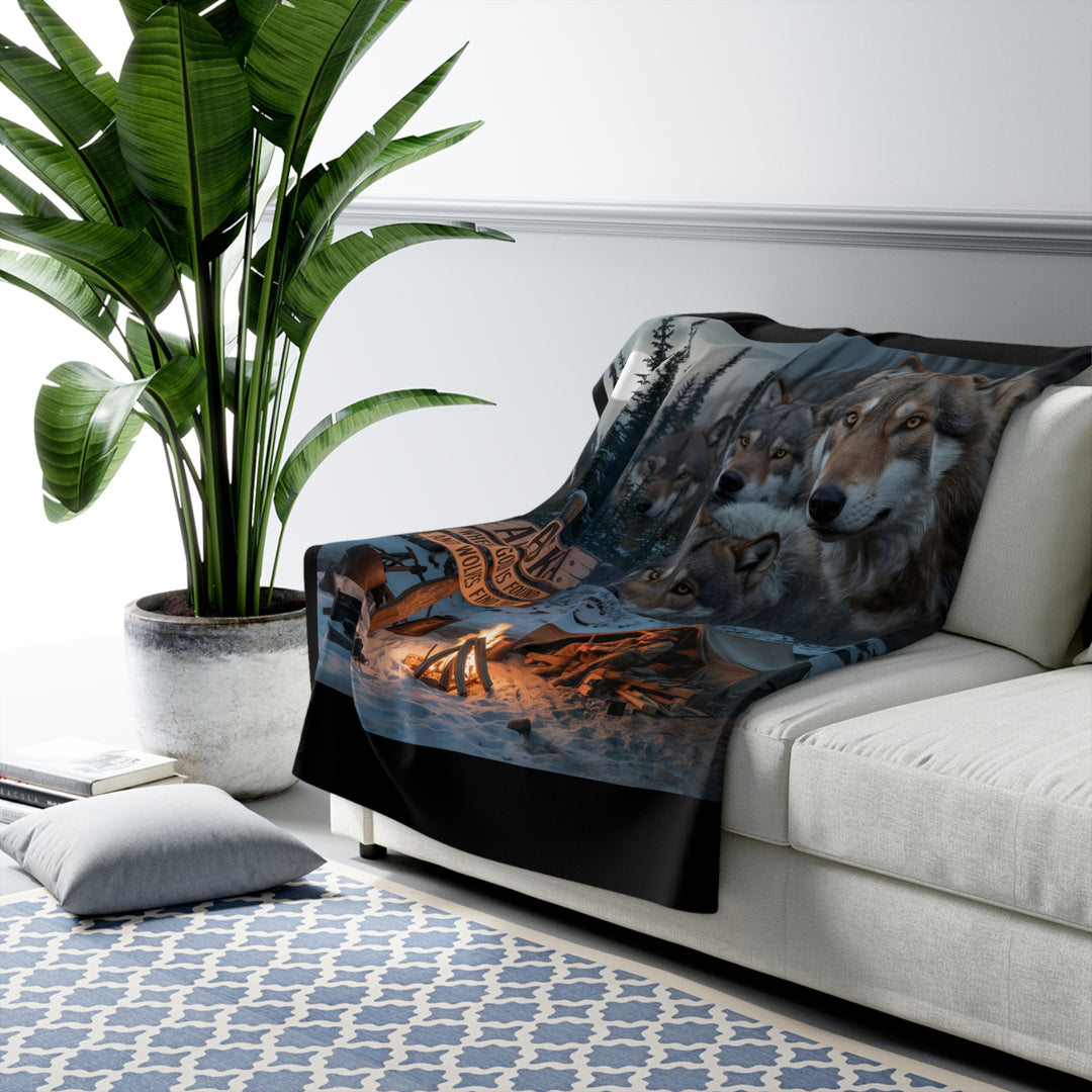 Sherpa Fleece Blanket - Wolves Find You Design