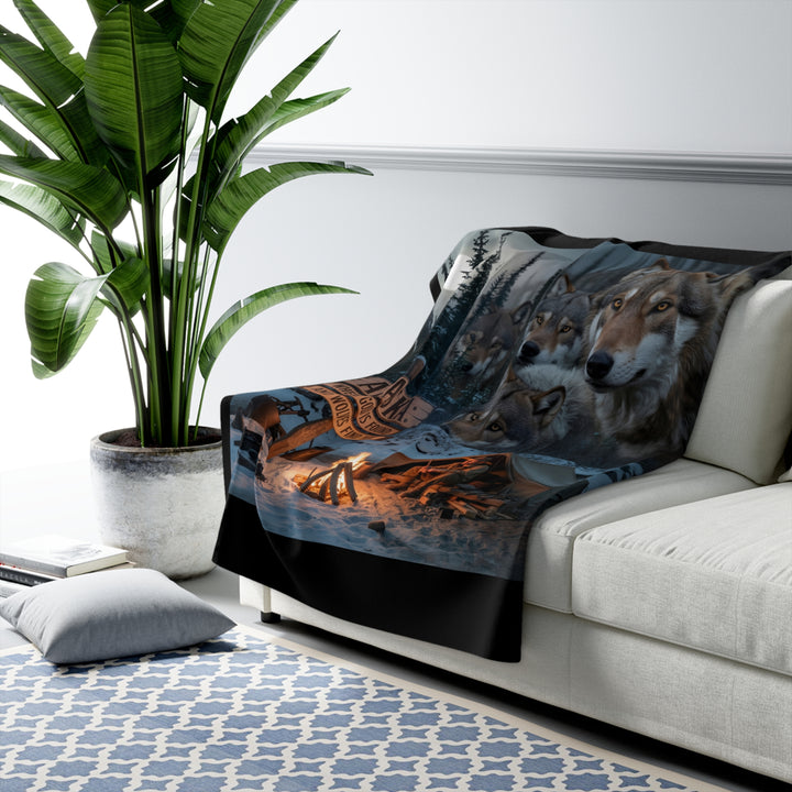 Sherpa Fleece Blanket - Wolves Find You Design
