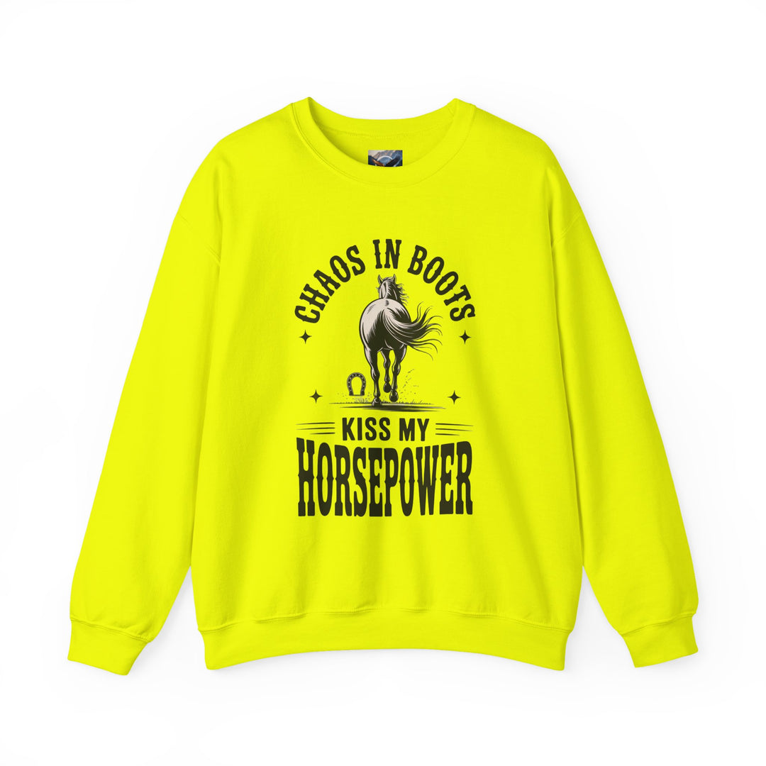 Chaos in Boots Kiss My Horsepower Sweatshirt