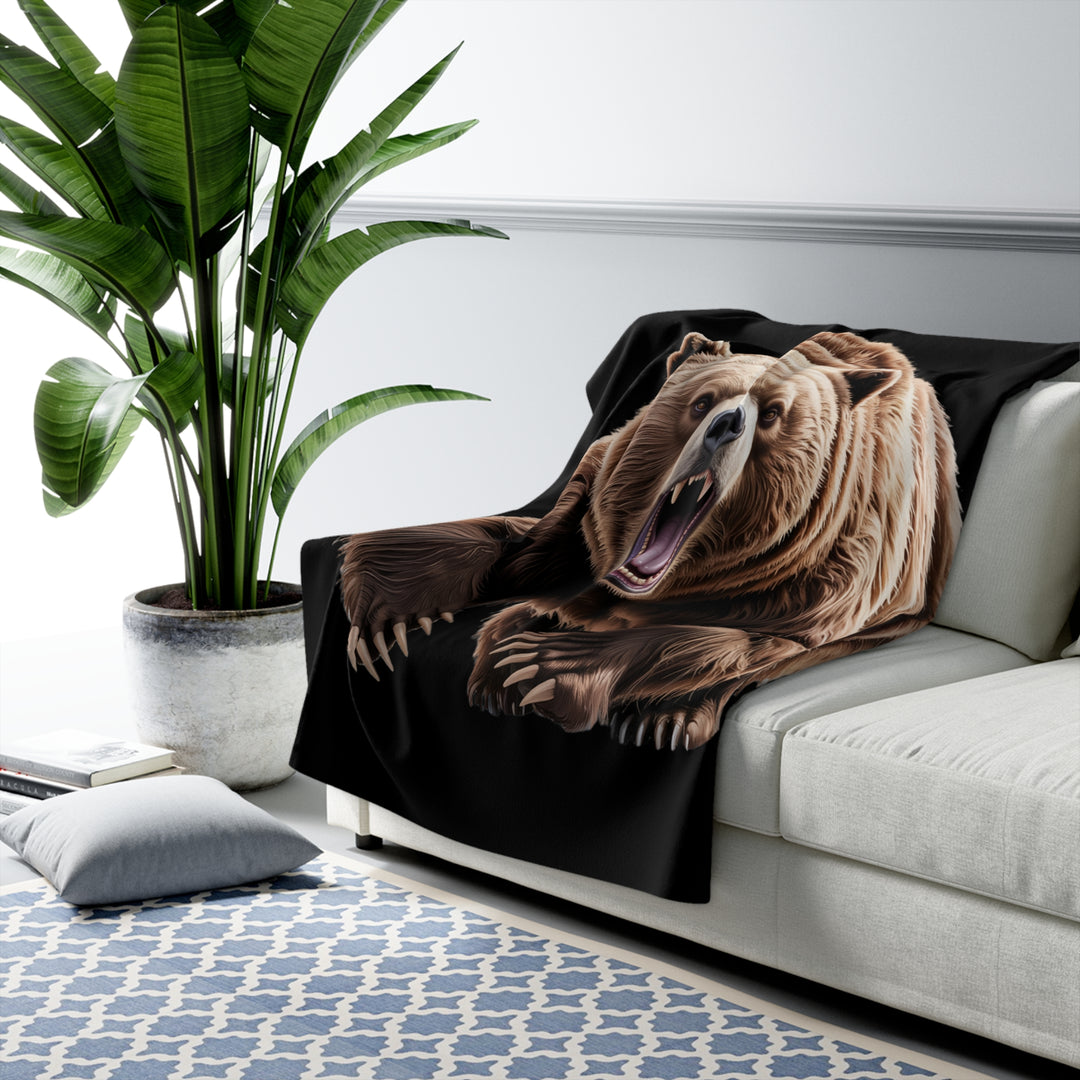 Fierce Bear Mining Sherpa Fleece Blanket