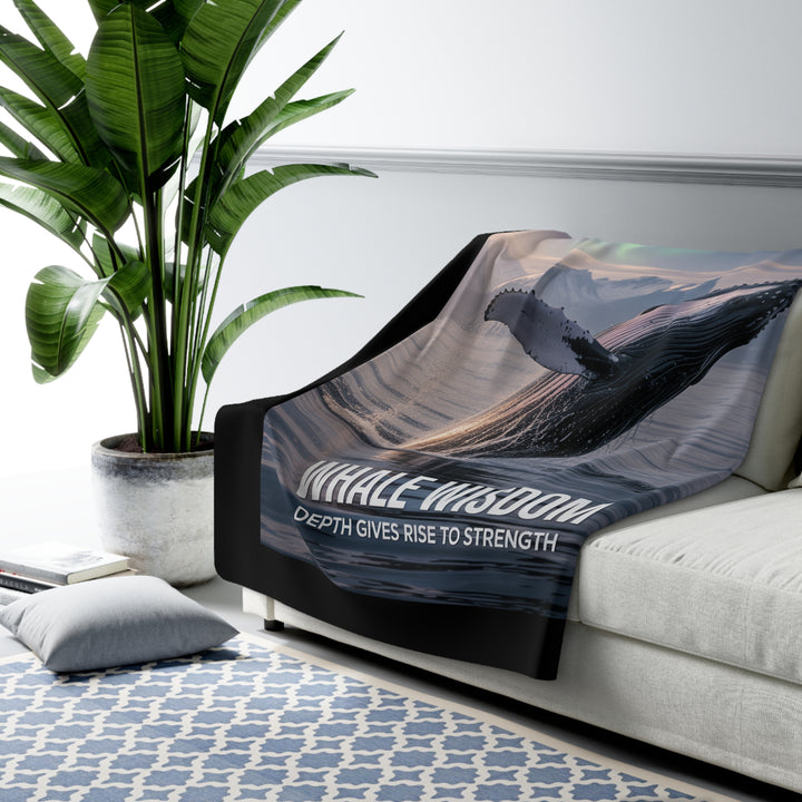 Whale Wisdom – Depth Gives Rise to Strength Sherpa Fleece Blanket