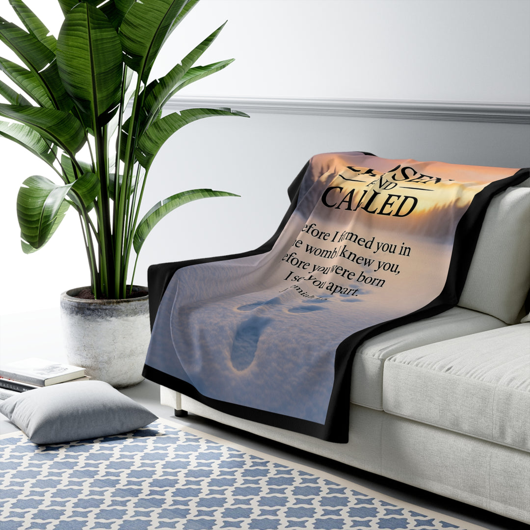 Inspirational Sherpa Fleece Blanket - Chosen and Called Design