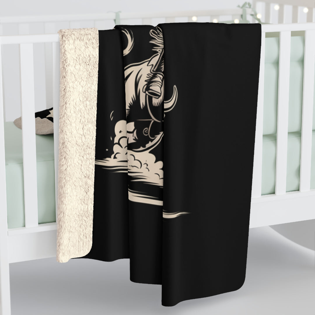Chaos in Boots Raging Bull Sherpa Fleece Blanket