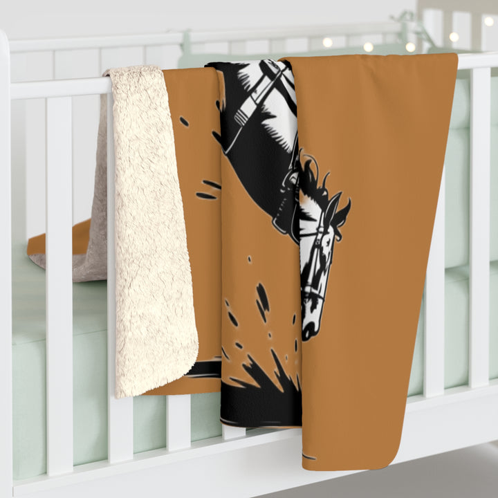 Sherpa Fleece Blanket – Chaos in Boots: Bronc Edition Design