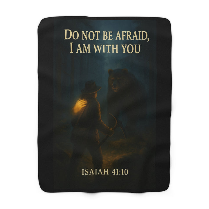 Inspirational Sherpa Fleece Blanket -  I am With You Design