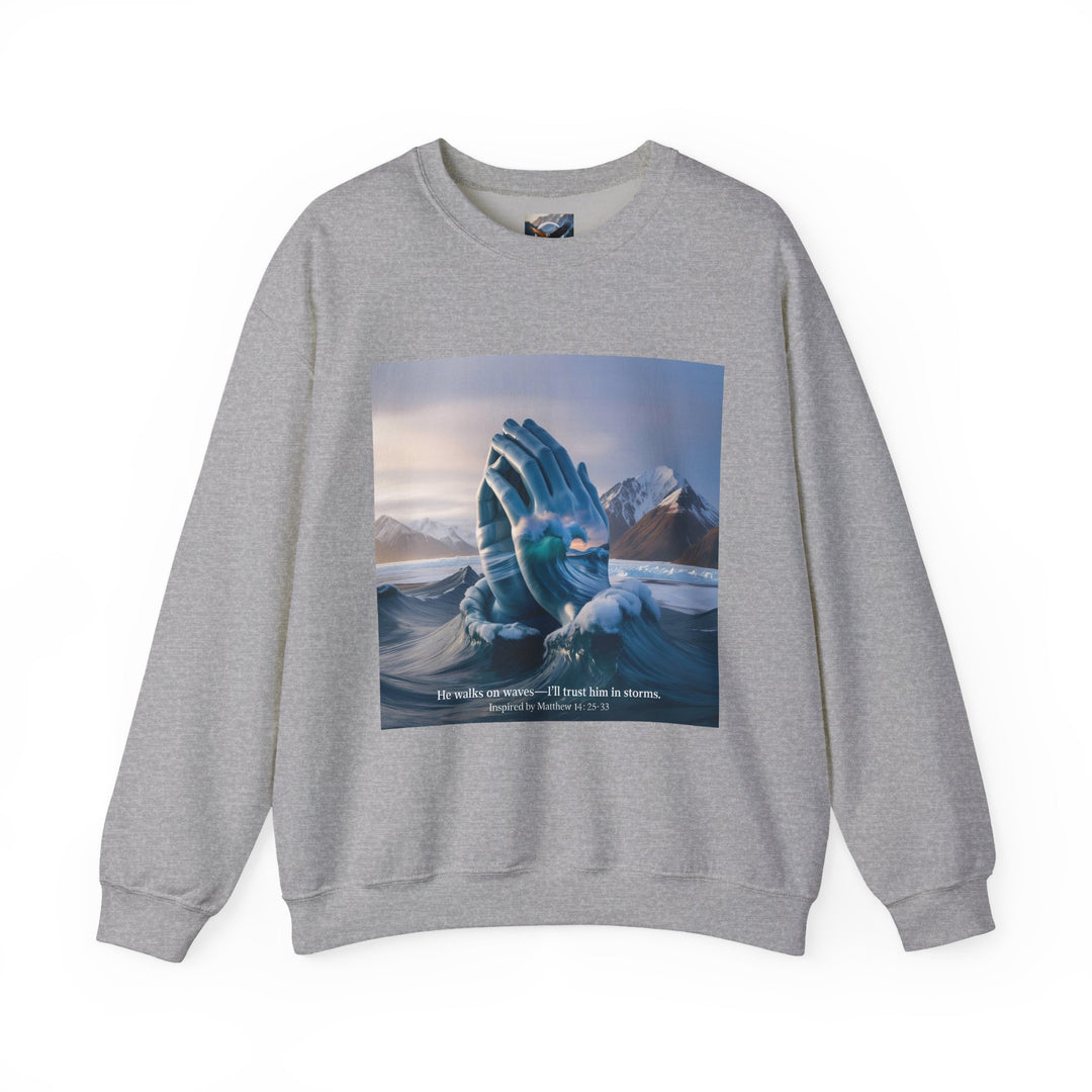 He Walks on Waves Sweatshirt