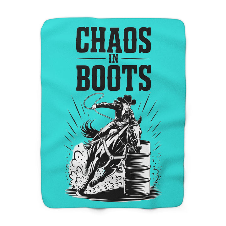Chaos in Boots Barrel Racing Queen Sherpa Blanket