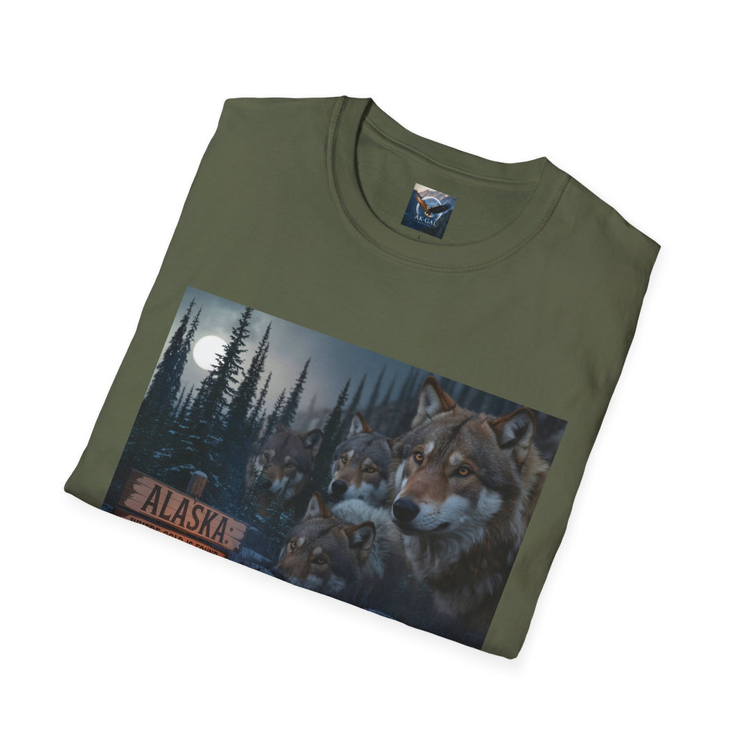 Alaska - Where Gold is Found and Wolves Find You T-Shirt