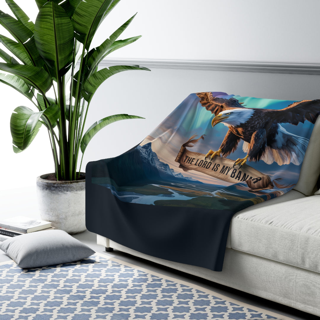 The Lord is My Banner Sherpa Fleece Blanket