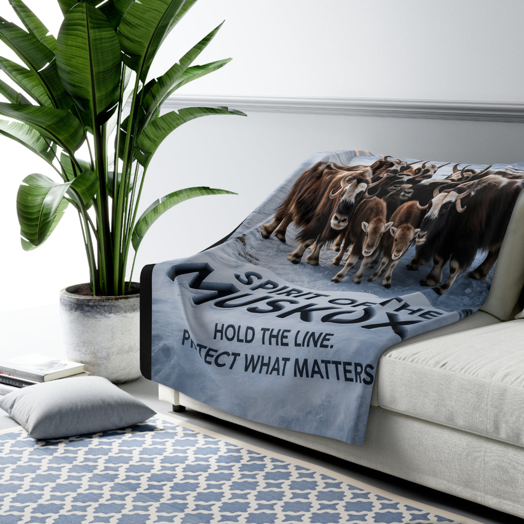 Spirit of the Muskox Sherpa Fleece Blanket