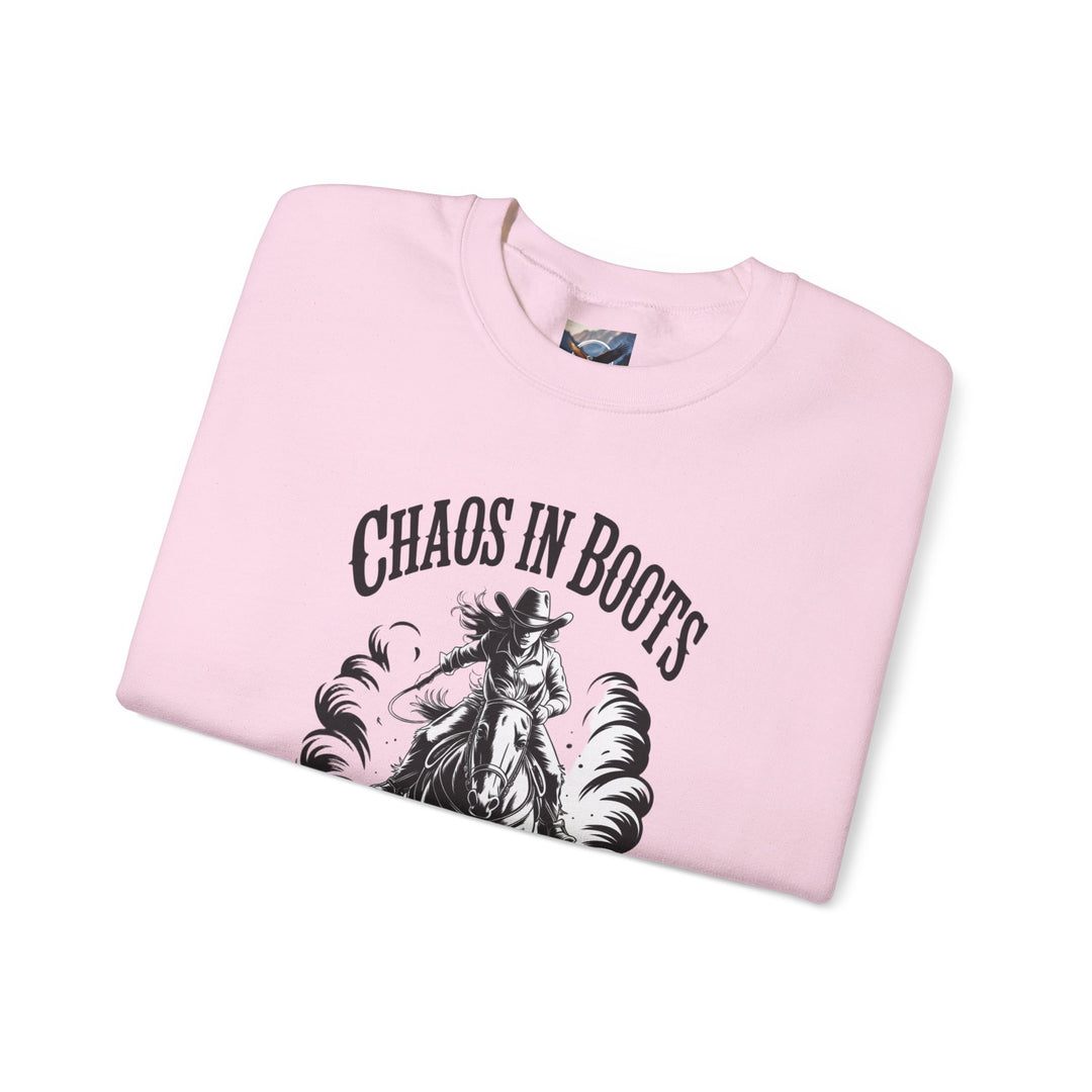 Chaos In Boots Hot Mess, High Horse Crewneck Sweatshirt