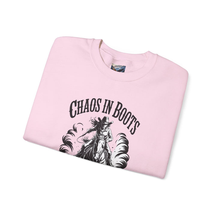 Chaos In Boots Hot Mess, High Horse Crewneck Sweatshirt