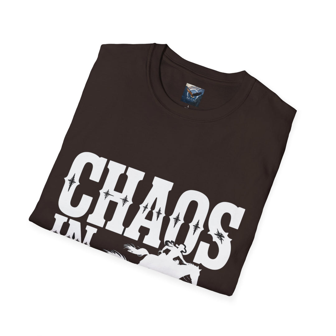 Chaos in Boots – Fast Barrel Racing T-Shirt