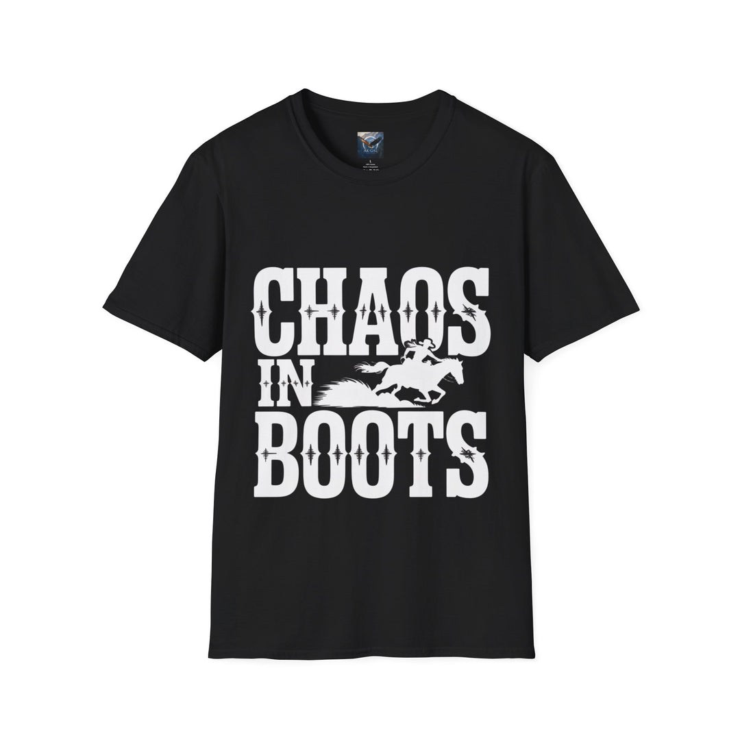 Chaos in Boots – Fast Barrel Racing T-Shirt