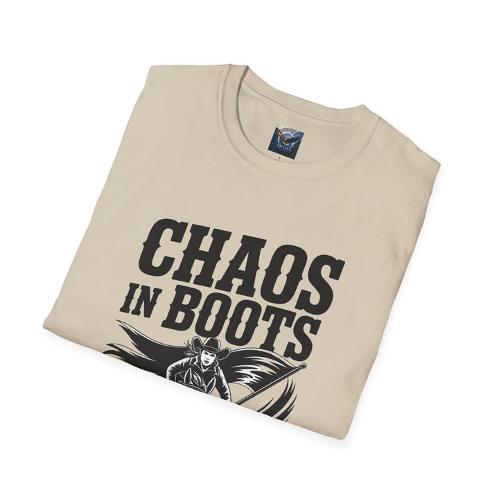 Chaos in Boots – Frontier Freedom Rider T-Shirt