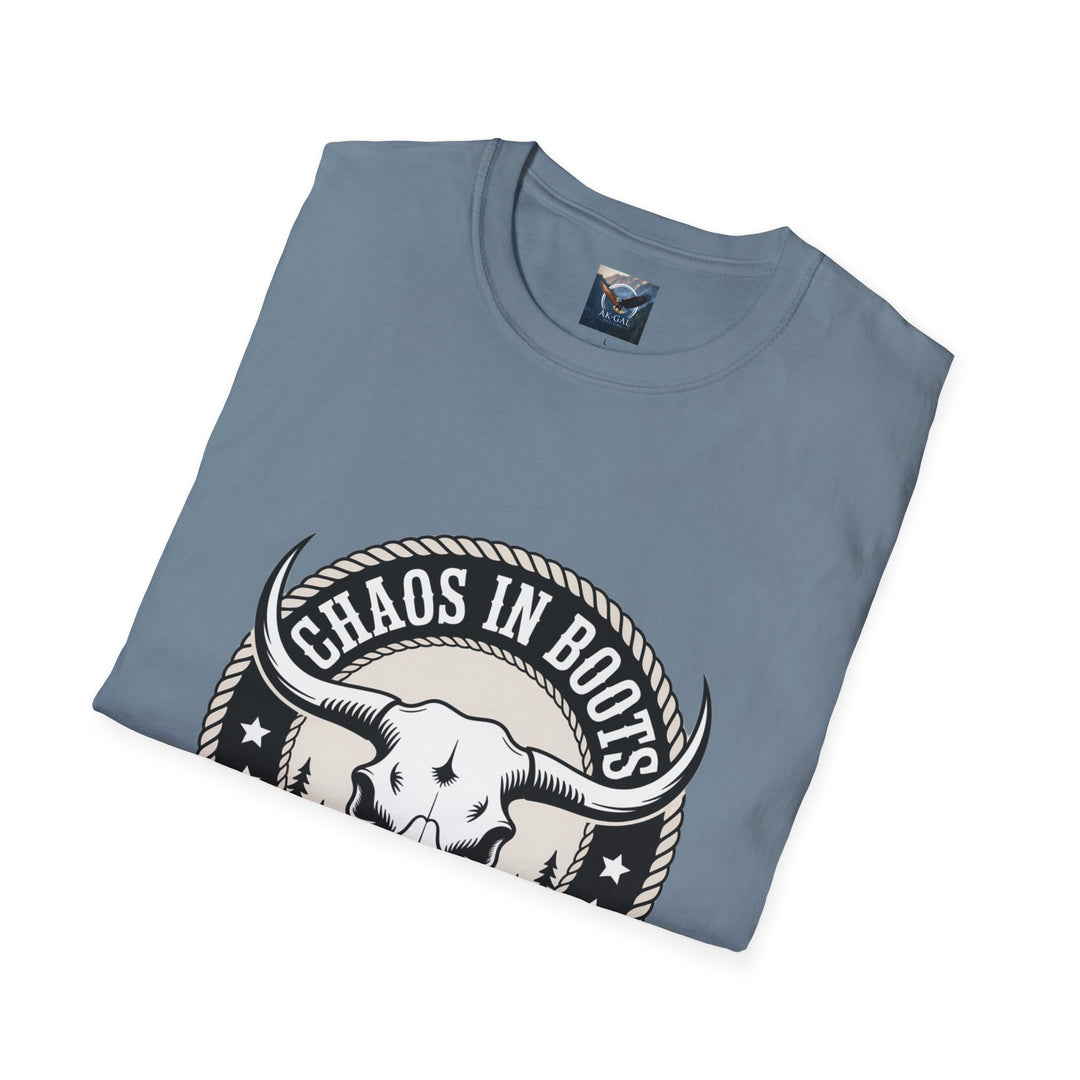 Chaos in Boots - Alaska Rodeo Badge T-Shirt