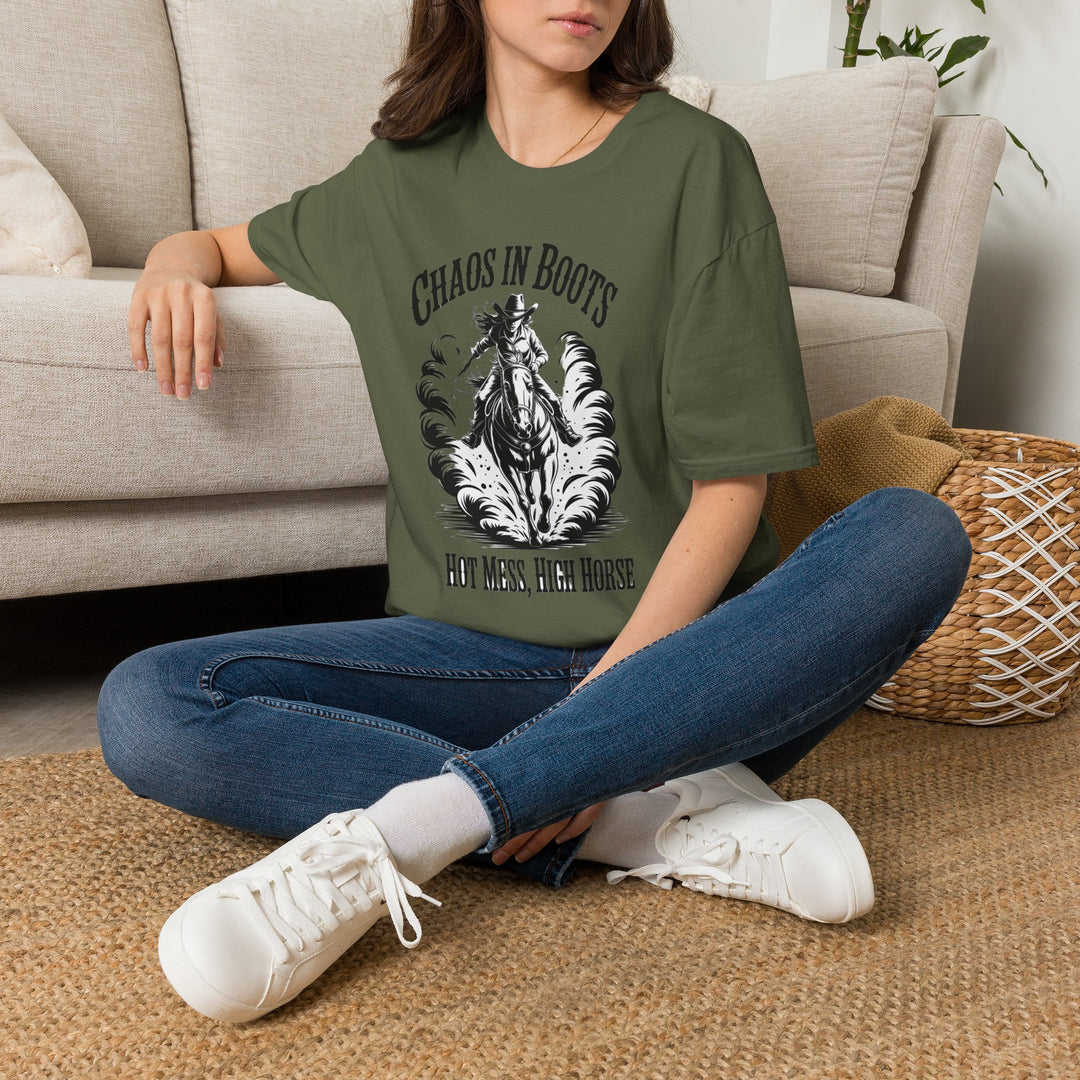 Chaos in Boots Hot Mess, High Horse T-Shirt