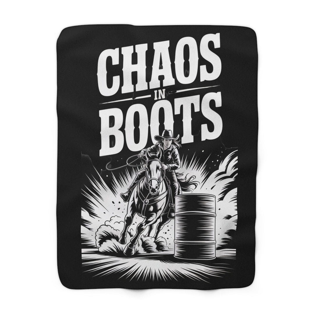 Sherpa Fleece Blanket - Chaos in Boots - Barrel Queen A Design