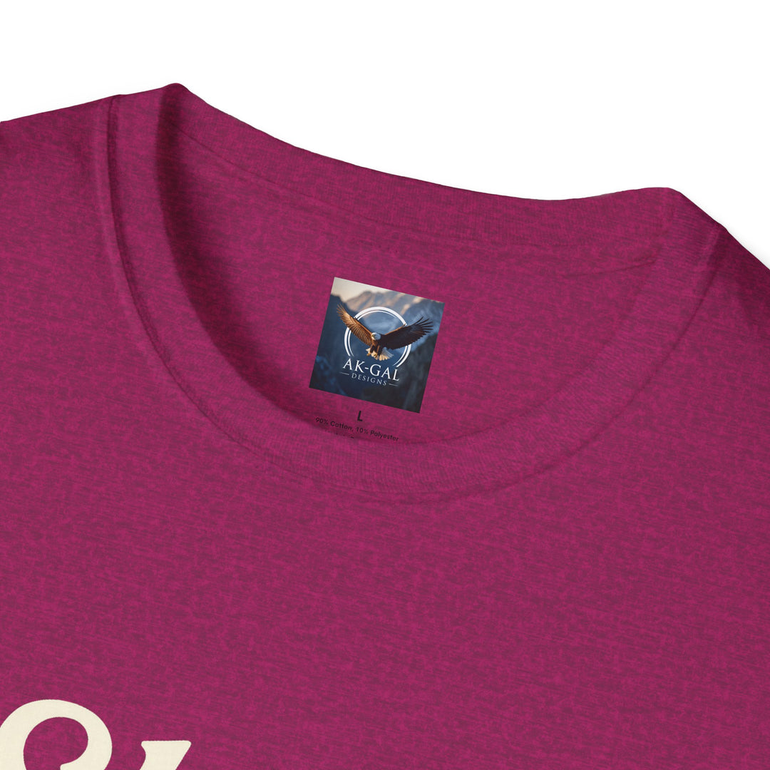 Close-up of a magenta shirt with a brand label Ak Gal Designs
