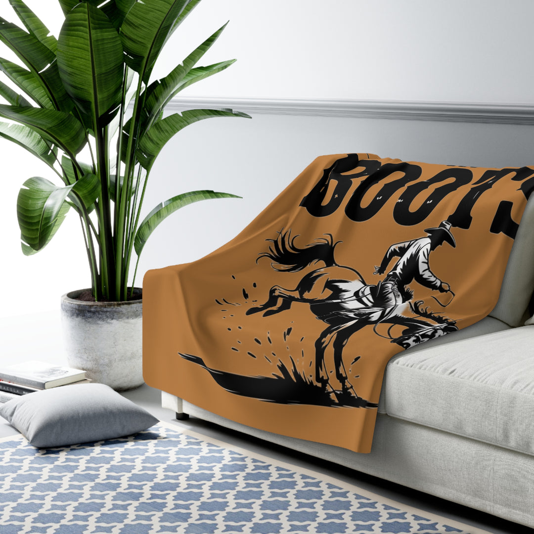 Sherpa Fleece Blanket – Chaos in Boots: Bronc Edition Design