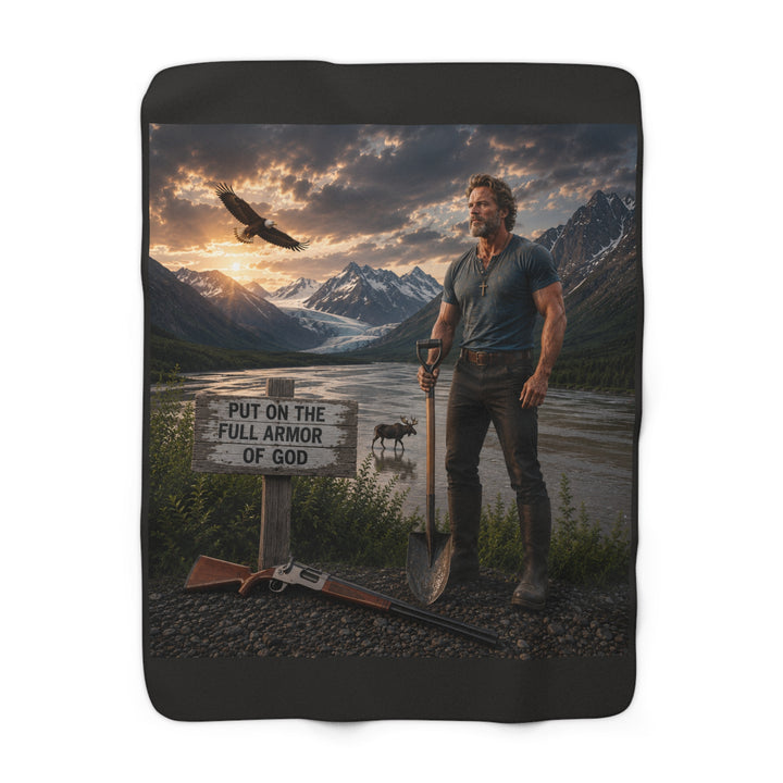 Put on the Full Armor of God Sherpa Fleece Blanket