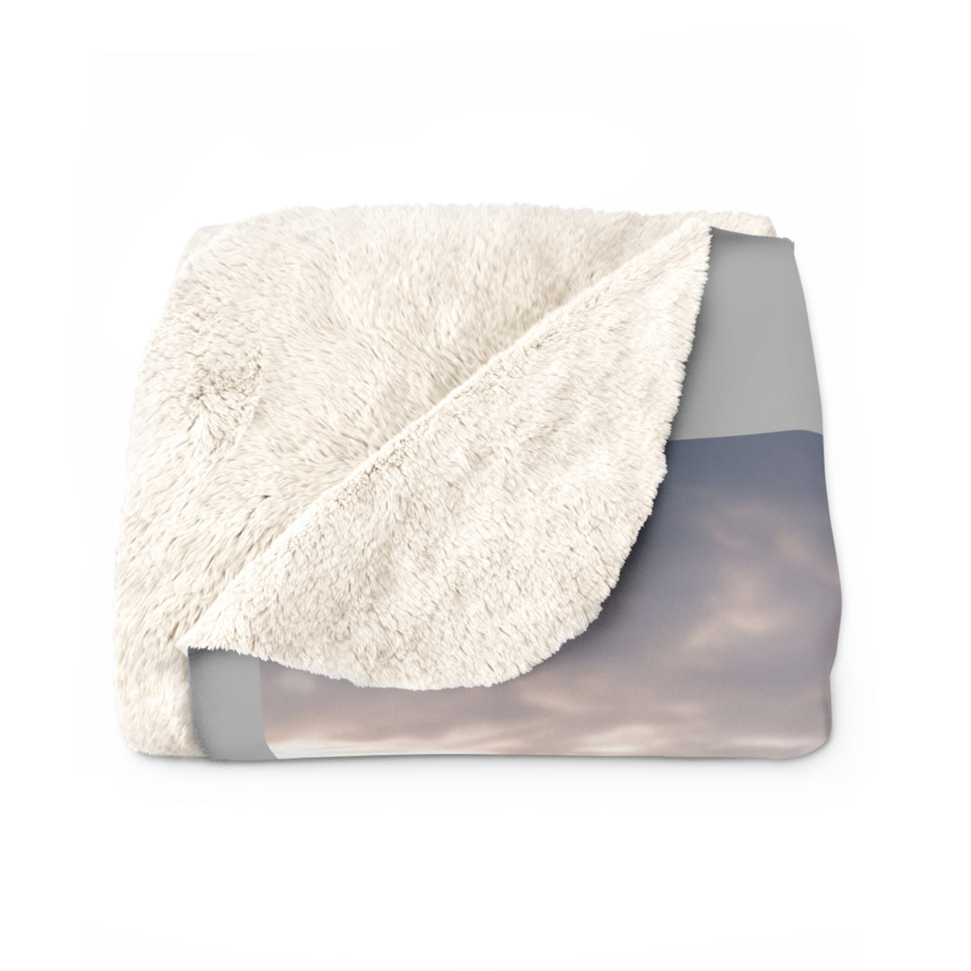 Inspirational Sherpa Fleece Blanket - He Goes Before Me Design