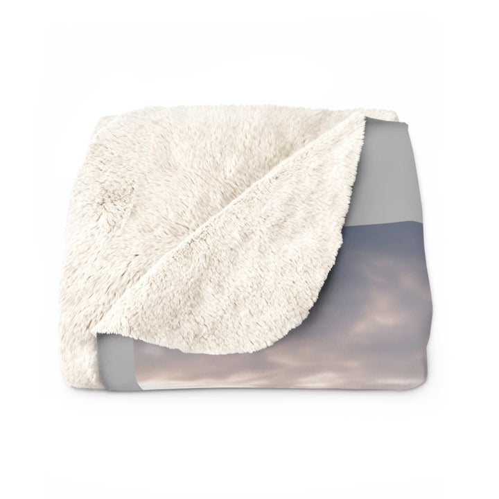 Inspirational Sherpa Fleece Blanket - He Goes Before Me Design
