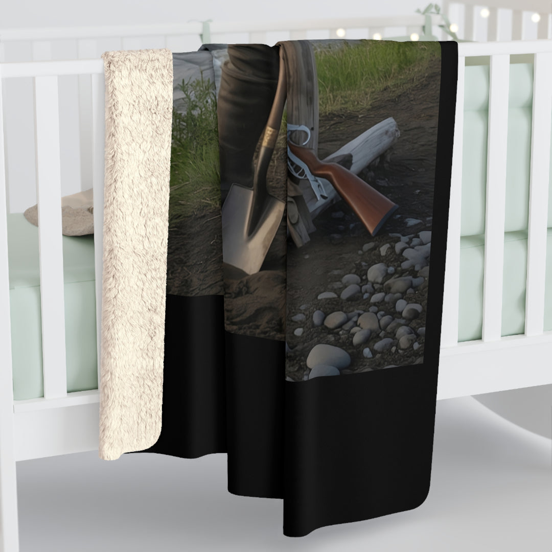 Inspirational Sherpa Fleece Blanket - Put on the Full Armor of God (Sitting) Design