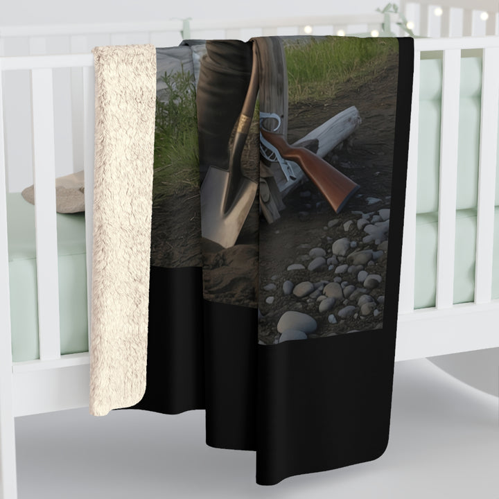 Inspirational Sherpa Fleece Blanket - Put on the Full Armor of God (Sitting) Design