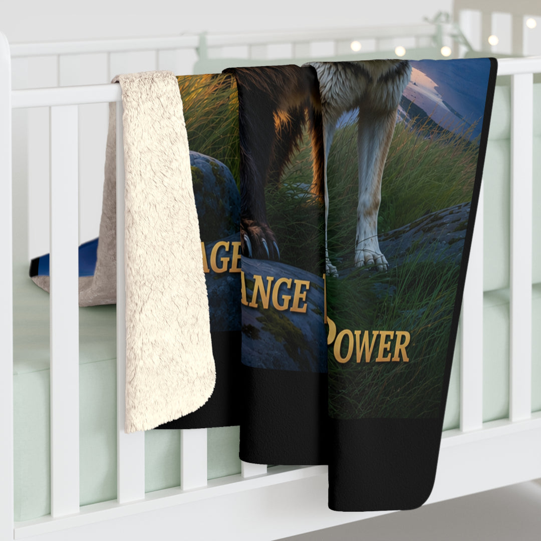 Sherpa Fleece Blanket - Courage, Endurance, Wisdom, Power Design