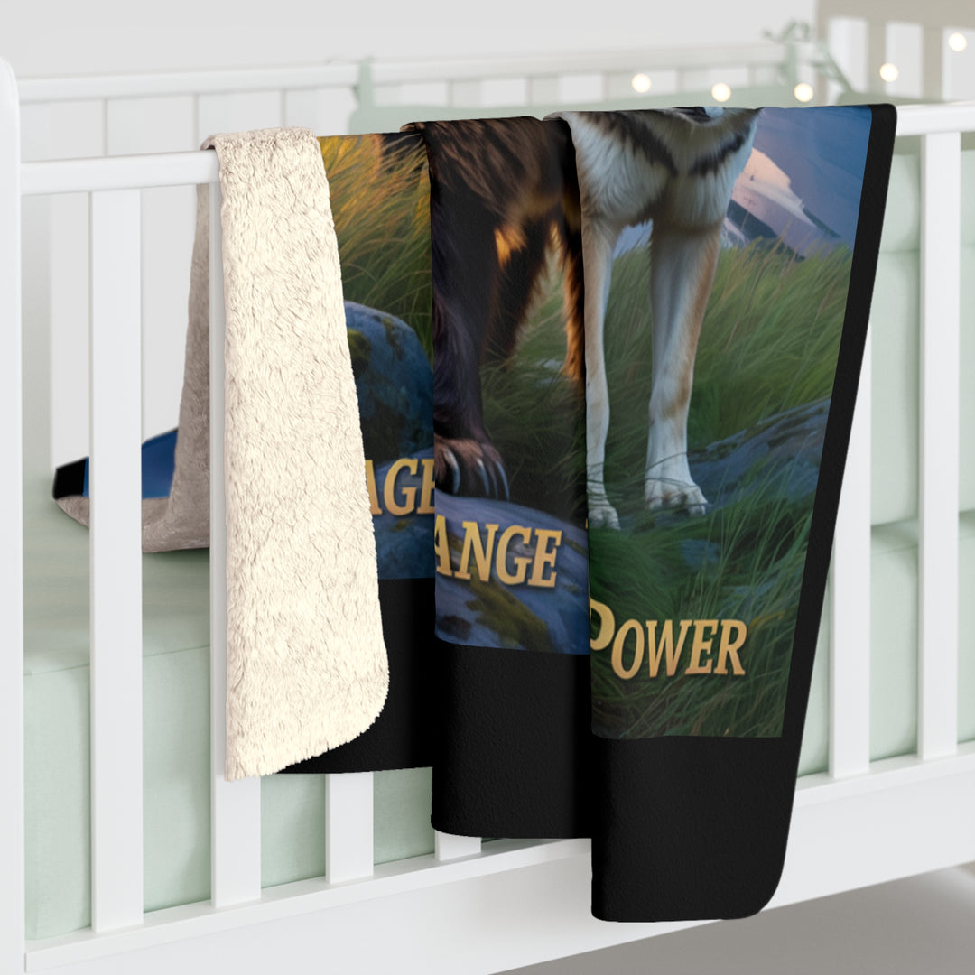 Sherpa Fleece Blanket - Courage, Endurance, Wisdom, Power Design