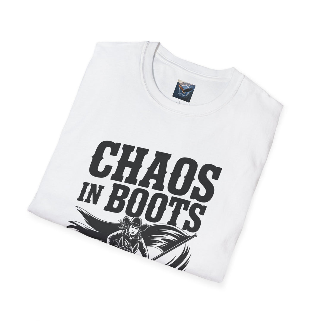 Chaos in Boots – Frontier Freedom Rider T-Shirt