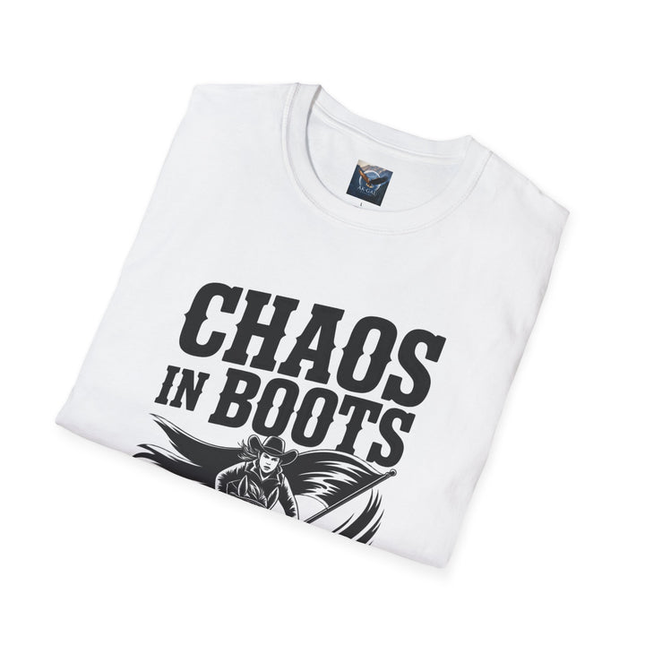 Chaos in Boots – Frontier Freedom Rider T-Shirt