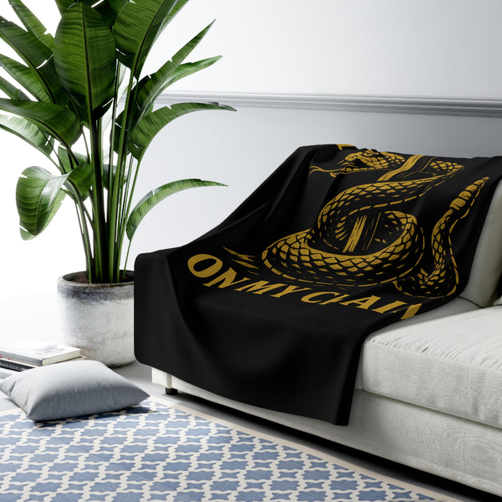 Sherpa Fleece Blanket - Don't Tread on My Claim Design