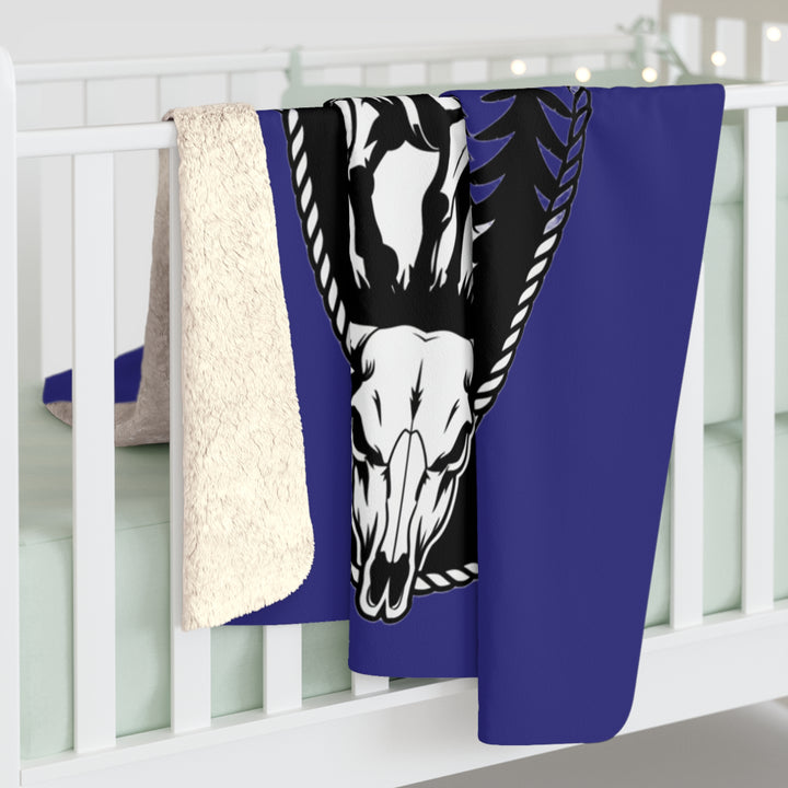 Chaos in Boots Midnight Frontier Sherpa Fleece Blanket