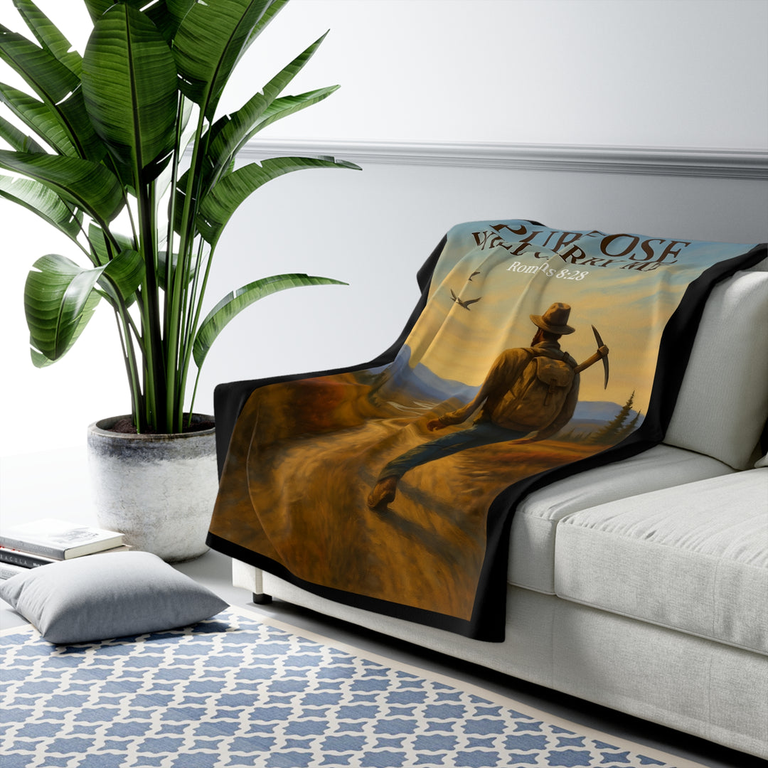 Sherpa Fleece Blanket - Purpose Will Carry Me Design