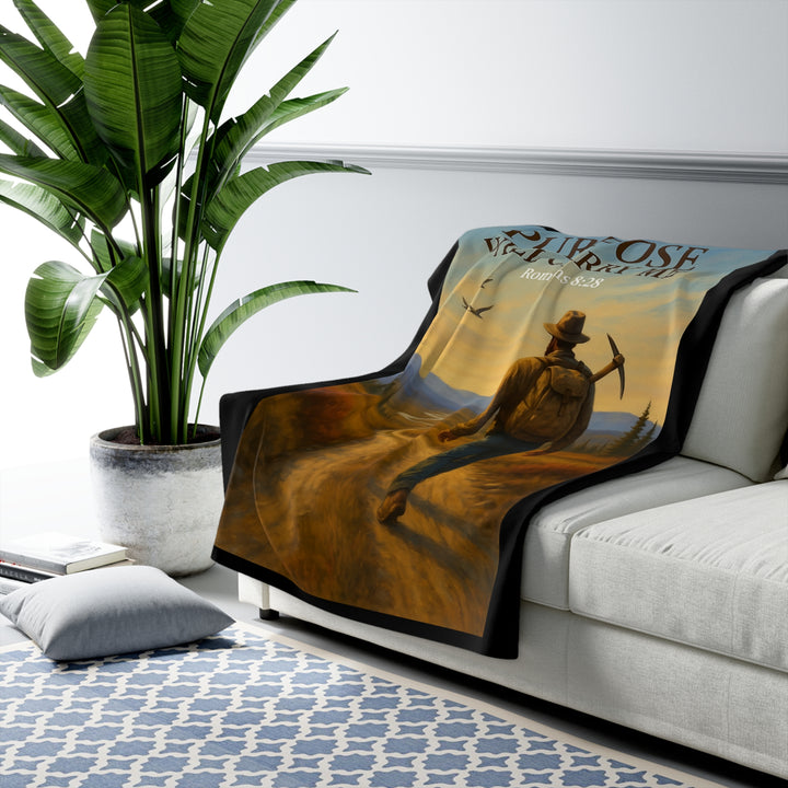 Sherpa Fleece Blanket - Purpose Will Carry Me Design