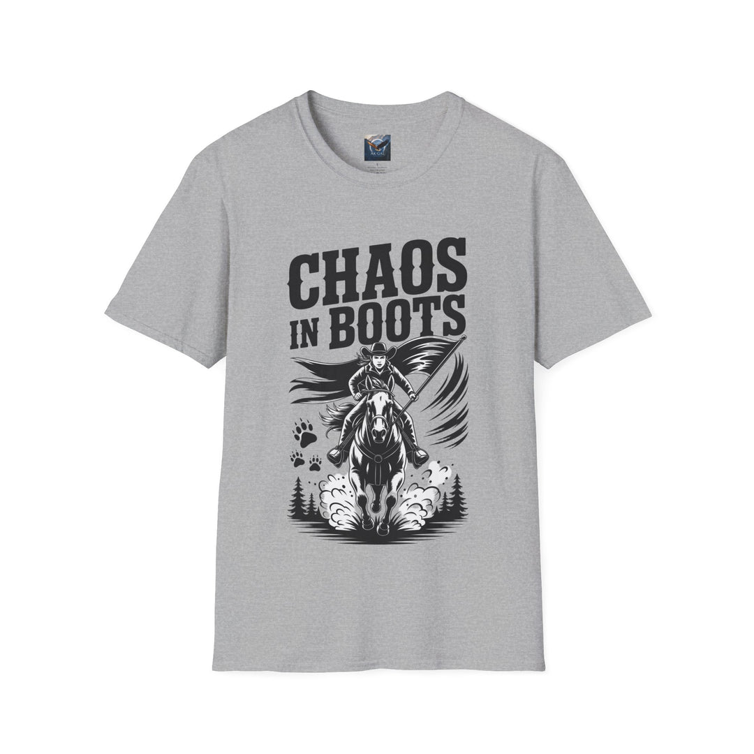 Chaos in Boots – Frontier Freedom Rider T-Shirt