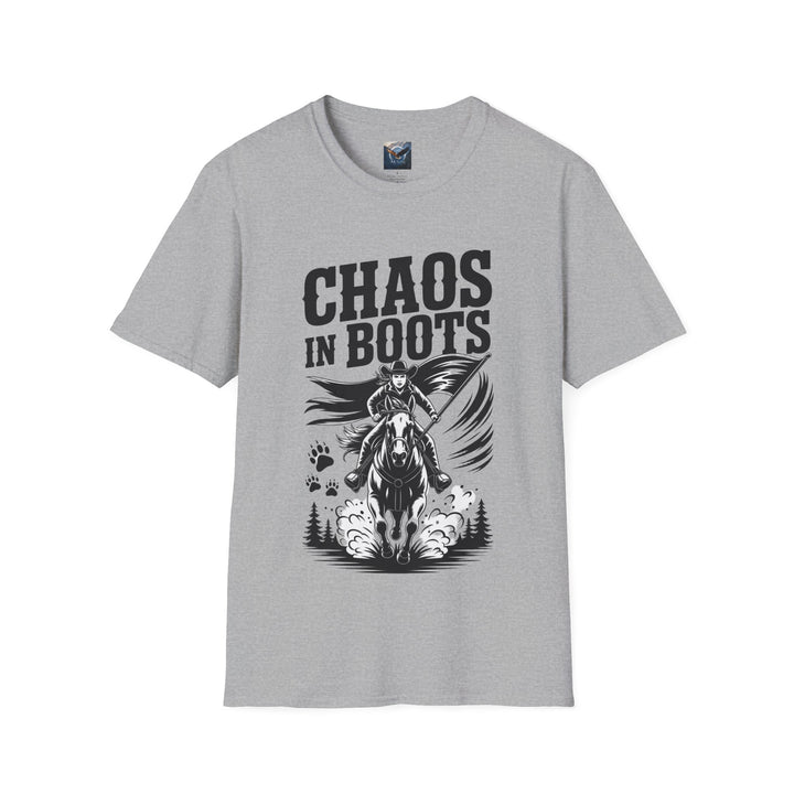 Chaos in Boots – Frontier Freedom Rider T-Shirt