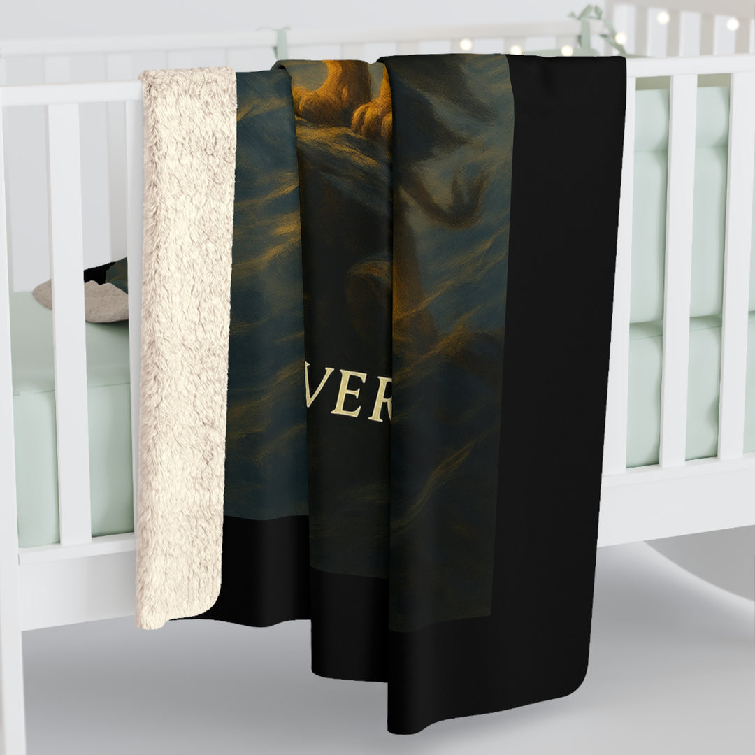 Inspirational Sherpa Fleece Blanket - Bold as a Lion Design