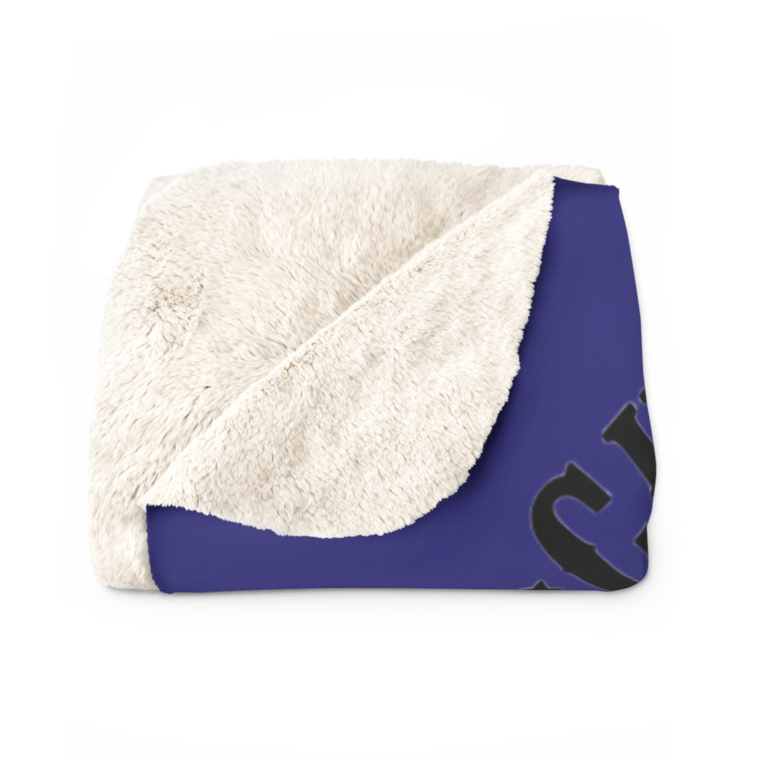 Chaos in Boots Midnight Frontier Sherpa Fleece Blanket