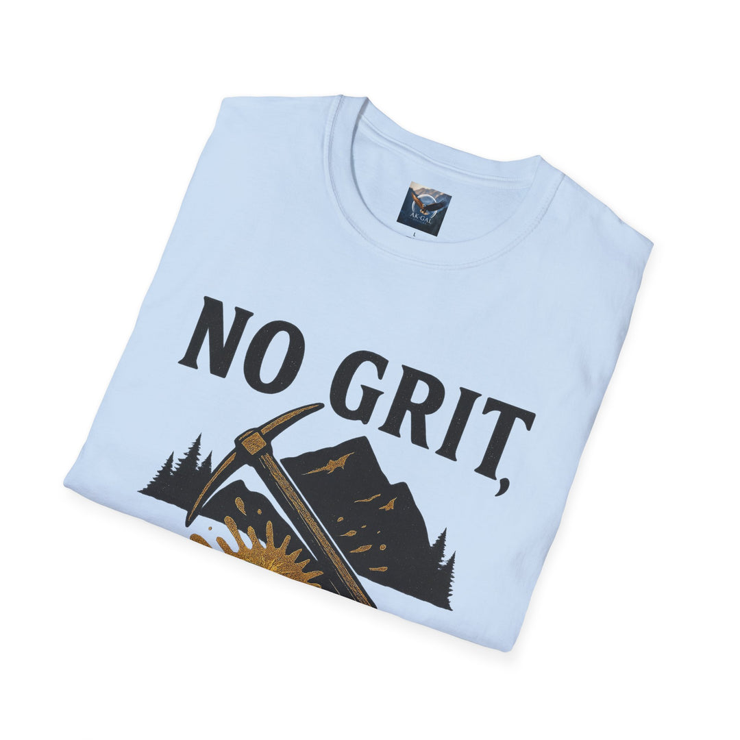 folded Light blue No Grit, No Glory t-shirt 