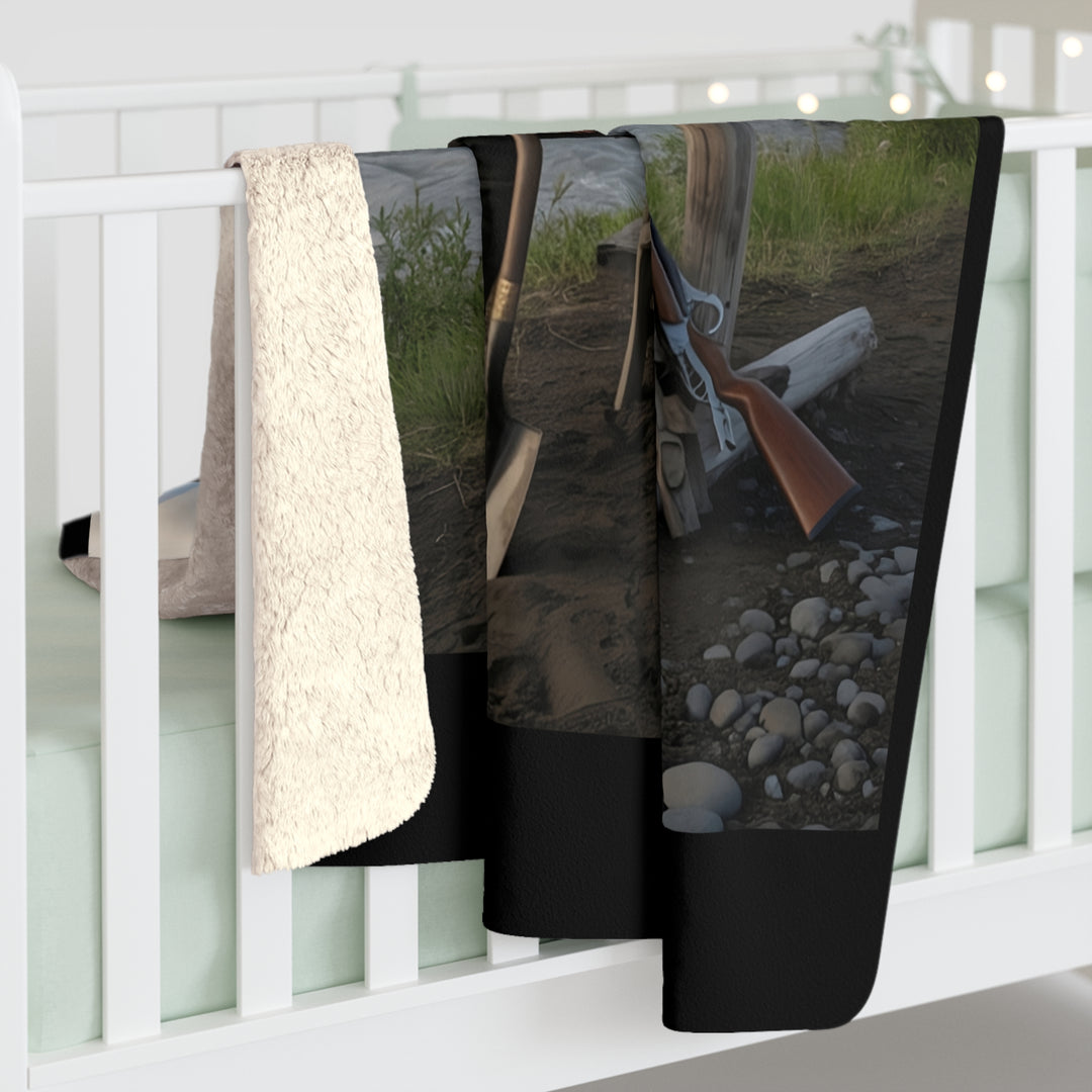 Inspirational Sherpa Fleece Blanket - Put on the Full Armor of God (Sitting) Design